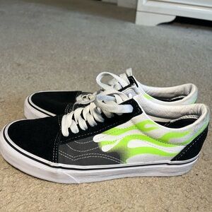 Black and Neon Green vans